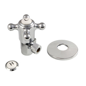 1/2"IPS x 3/8"O.D. Anti-Seize Deluxe Quarter-Turn Ceramic Hardisc Cartridge Angle Stop with Flange