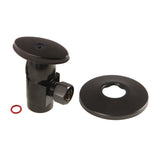 1/2"IPS x 3/8"O.D. Anti-Seize Deluxe Quarter-Turn Ceramic Hardisc Cartridge Angle Stop with Flange