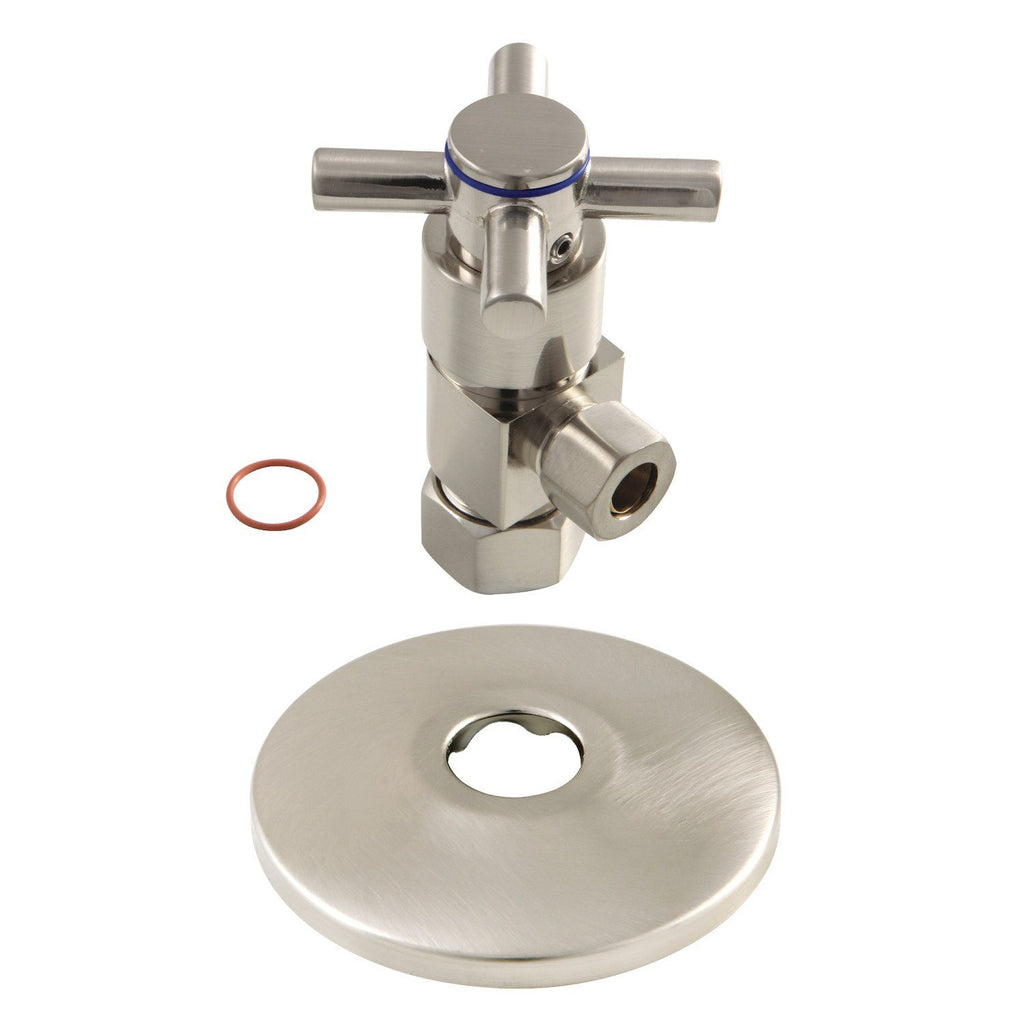 5/8"O.D x 3/8" O.D Anti-Seize Deluxe Quarter Turn Ceramic Hardisc Cartridge Angle Stop with Flange