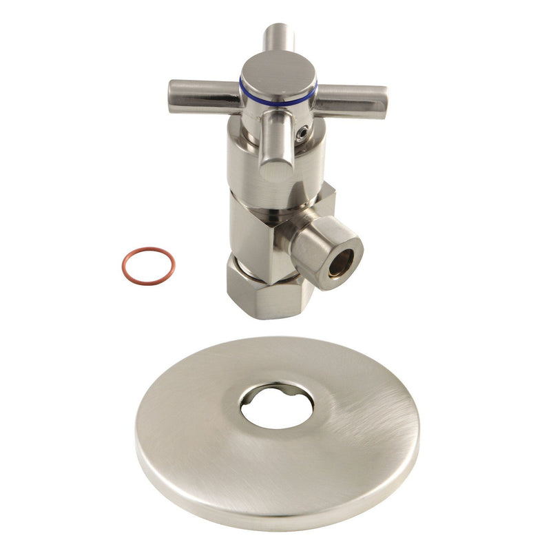 5/8-Inch O.D. Comp x 3/8-Inch O.D. Comp Anti-Seize Deluxe Quarter-Turn Ceramic Hardisc Cartridge Angle Stop with Flange
