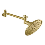 Victorian 5-1/4 Inch Brass Shower Head with 10-Inch High-Low Shower Arm