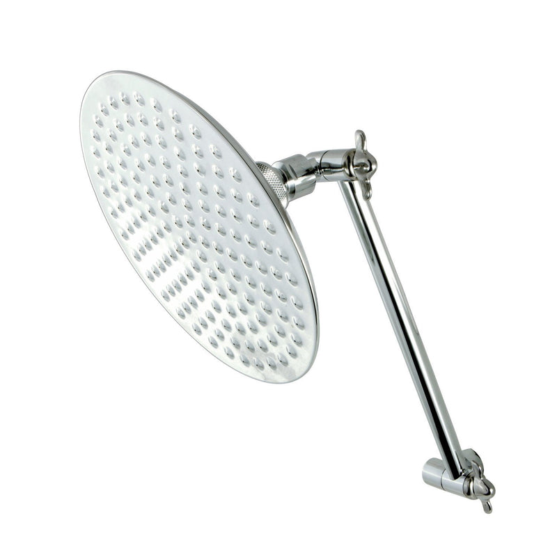 Victorian 7-3/4-Inch Round Raindrop Brass Shower Head with 10-Inch High-Low Adjustable Shower Arm