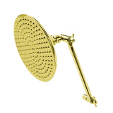 Victorian 7-3/4-Inch Round Raindrop Brass Shower Head with 10-Inch High-Low Adjustable Shower Arm