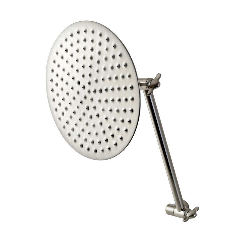 Victorian 7-3/4-Inch Round Raindrop Brass Shower Head with 10-Inch High-Low Adjustable Shower Arm