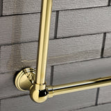 Maximilien 24-Inch x 32-Inch Brass Wall Mount 3-Tier Towel Rack