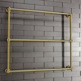 Maximilien 36-Inch x 32-Inch Brass Wall Mount 3-Tier Towel Rack