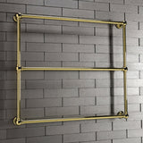 Maximilien 36-Inch x 32-Inch Brass Wall Mount 3-Tier Towel Rack