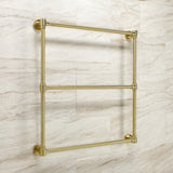 Gallant 30-Inch x 32-Inch Brass Wall Mount 3-Tier Towel Rack