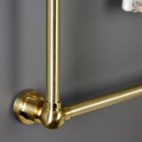 Palatine 30-Inch x 32-Inch Brass Wall Mount 3-Tier Towel Rack