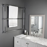 Palatine 36-Inch x 32-Inch Brass Wall Mount 3-Tier Towel Rack