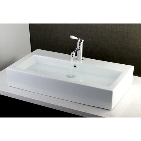 Adelaide 32-Inch Porcelain Rectangular Vessel Sink (Single-Hole)