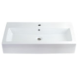 Adelaide 32-Inch Porcelain Rectangular Vessel Sink (Single-Hole)