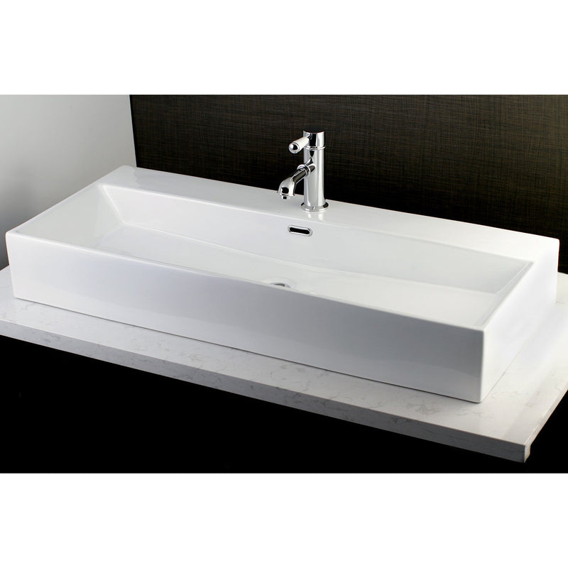 Camilla 39-Inch Porcelain Rectangular Vessel Sink (Single-Hole)