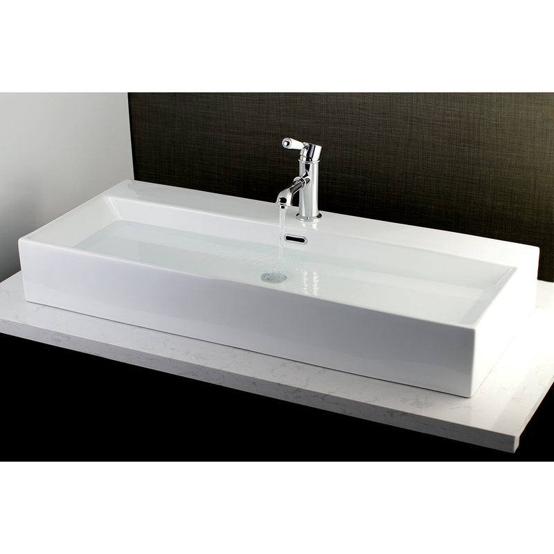 Camilla 39-Inch Porcelain Rectangular Vessel Sink (Single-Hole)