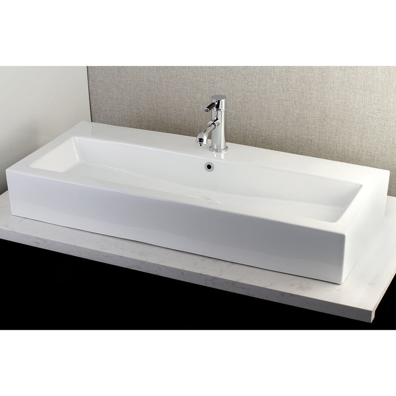 Anne 39-Inch Ceramic Rectangular Vessel Sink (Single-Hole)