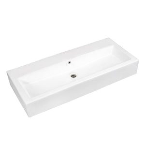 Anne 39-Inch Porcelain Rectangular Vessel Sink