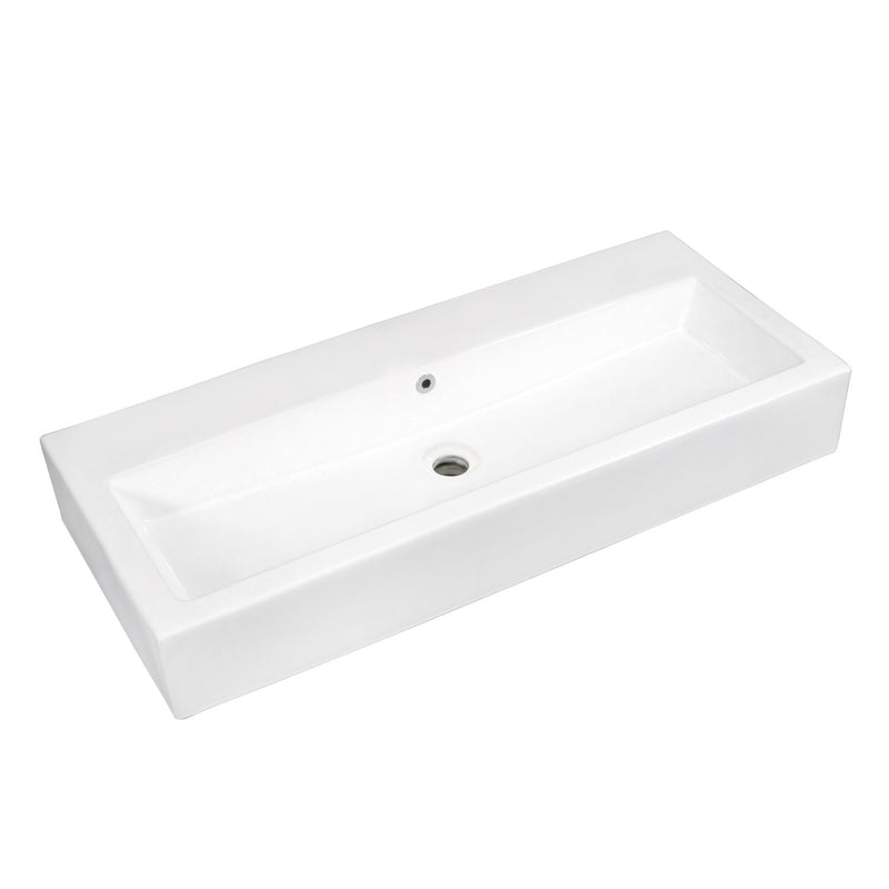 Anne 39-Inch Ceramic Rectangular Vessel Sink