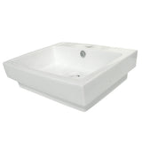 Plaza Ceramic Semi-Recessed Bathroom Sink