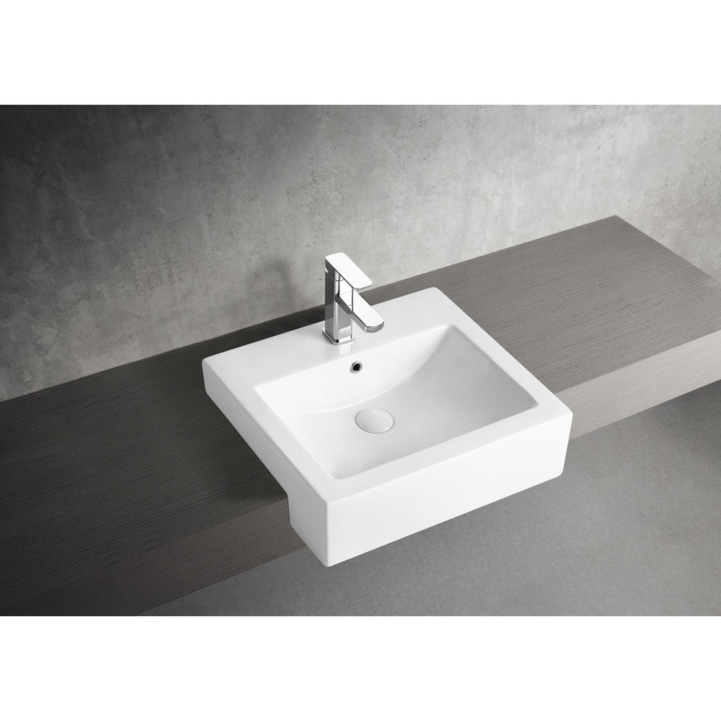 Concord Ceramic Semi-Recessed Bathroom Sink