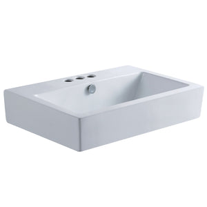 Century Ceramic Bathroom Sink (4-Inch, 3-Hole), White