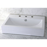 Century Ceramic Bathroom Sink (8-Inch, 3-Hole), White