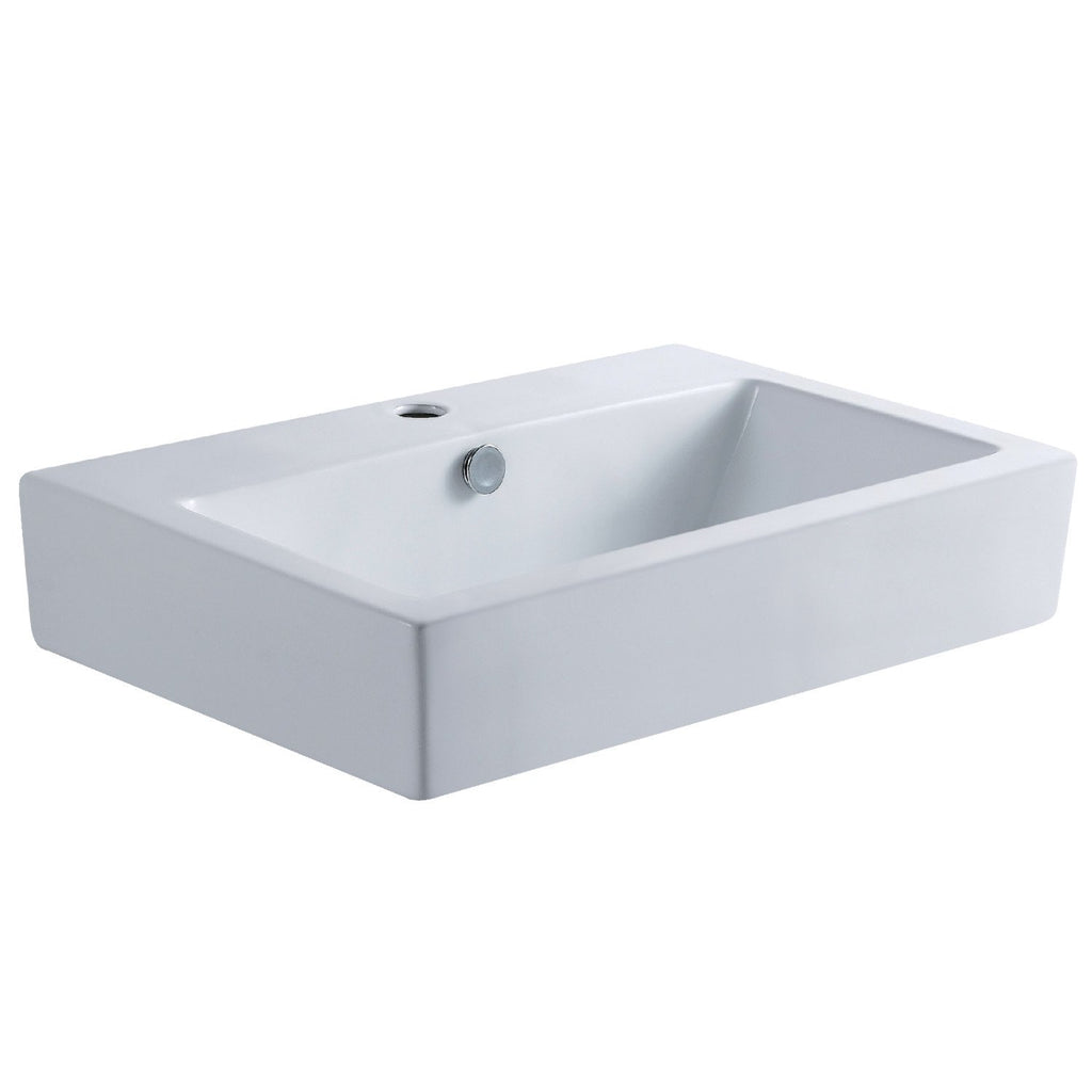 Century Ceramic Bathroom Sink (Single-Hole), White