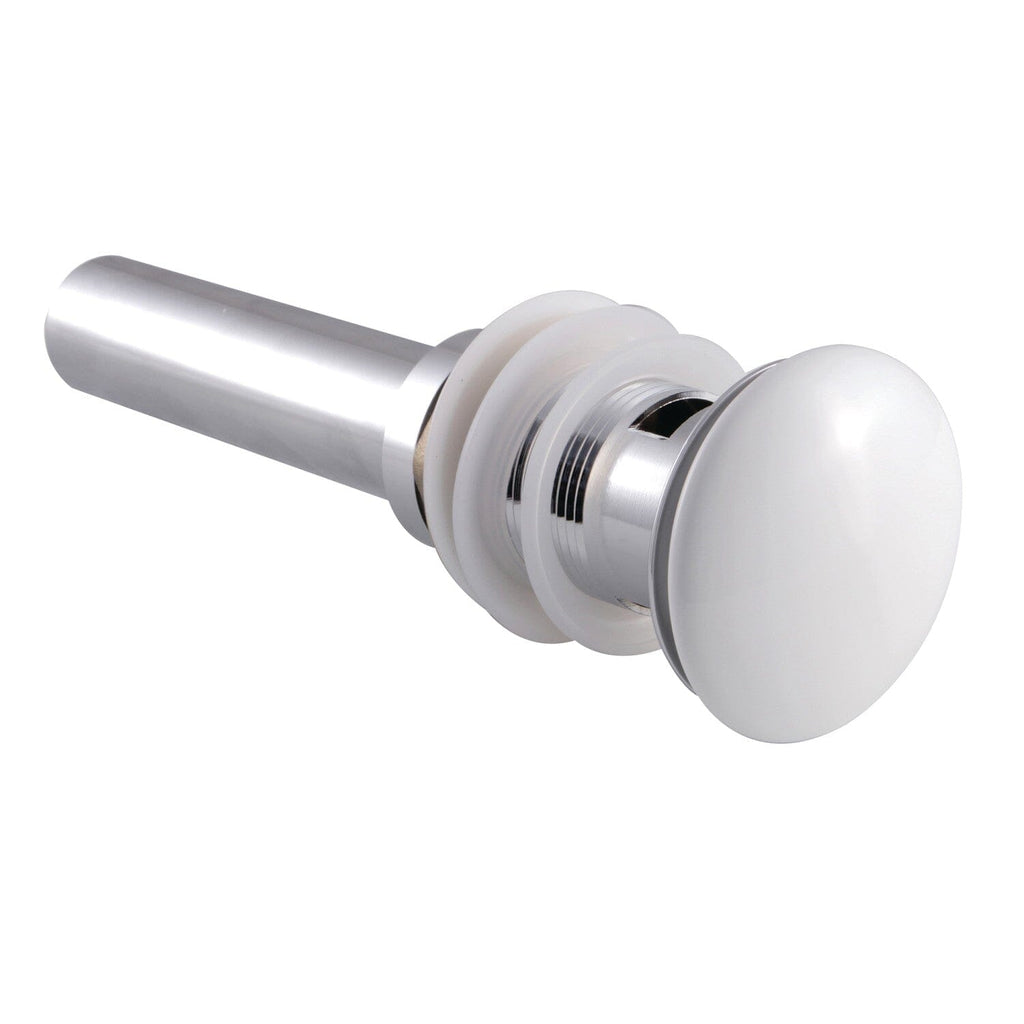 Trimscape Brass Push Pop-Up Bathroom Sink Drain with Overflow, 22 Gauge with Porcelain Cover