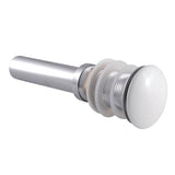 Trimscape Brass Push Pop-Up Bathroom Sink Drain without Overflow, 22 Gauge with Porcelain Cover