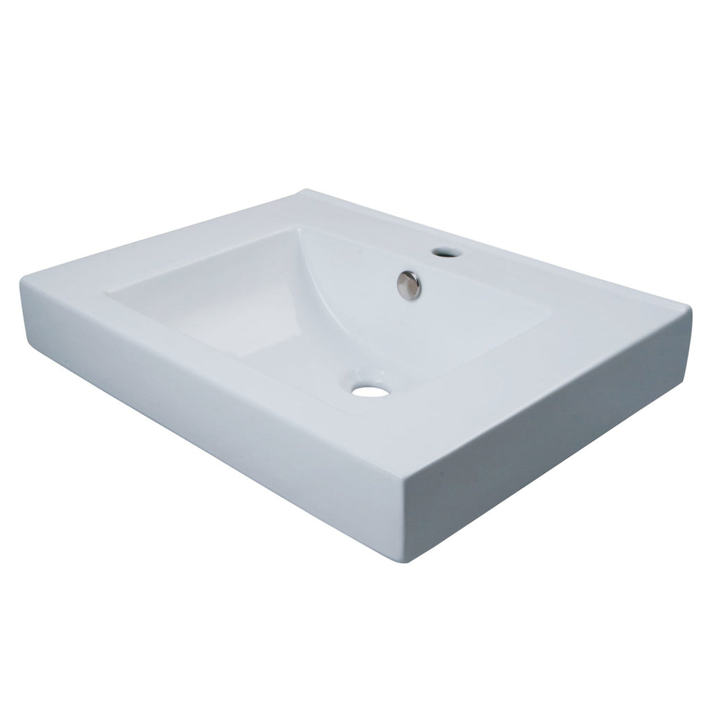 Mission Ceramic Semi-Recessed Bathroom Sink