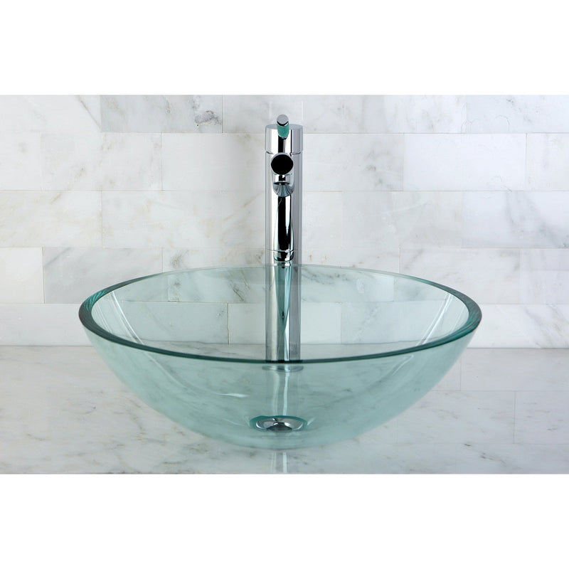 Templeton 16-1/2 Inch Tempered Glass Round Vessel Sink