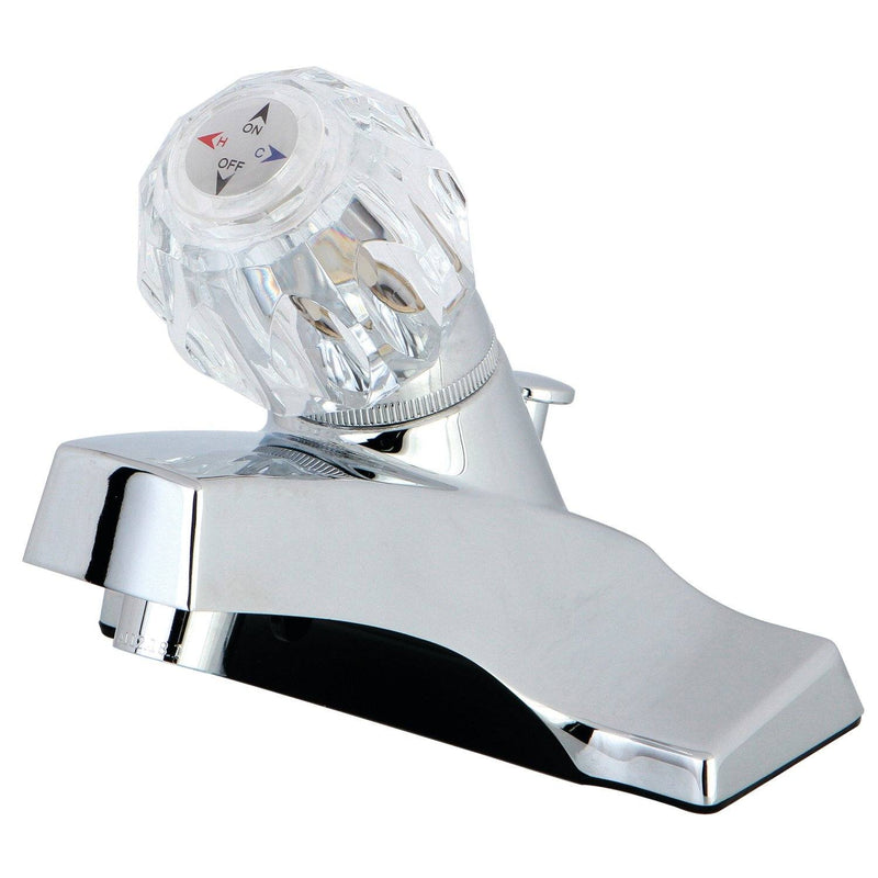 Americana Single-Handle 3-Hole Deck Mount 4-Inch Centerset Bathroom Faucet with ABS Pop-Up Drain