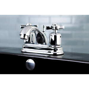 Millennium Two-Handle 3-Hole Deck Mount 4" Centerset Bathroom Faucet with Plastic Pop-Up