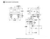 Millennium Double-Handle 3-Hole Deck Mount 4-Inch Centerset Bathroom Faucet with Pop-Up Drain