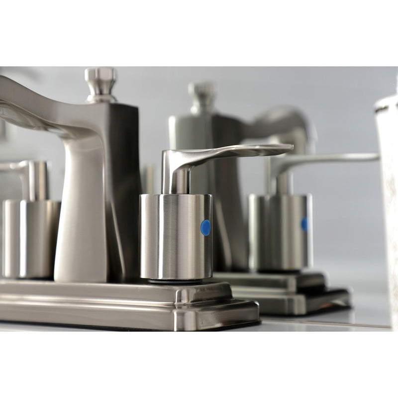 Serena Double-Handle 3-Hole Deck Mount 4-Inch Centerset Bathroom Faucet with Pop-Up Drain