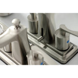Serena Double-Handle 3-Hole Deck Mount 4-Inch Centerset Bathroom Faucet with Pop-Up Drain