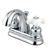 Restoration Double-Handle 3-Hole Deck Mount 4-Inch Centerset Bathroom Faucet with Pop-Up Drain