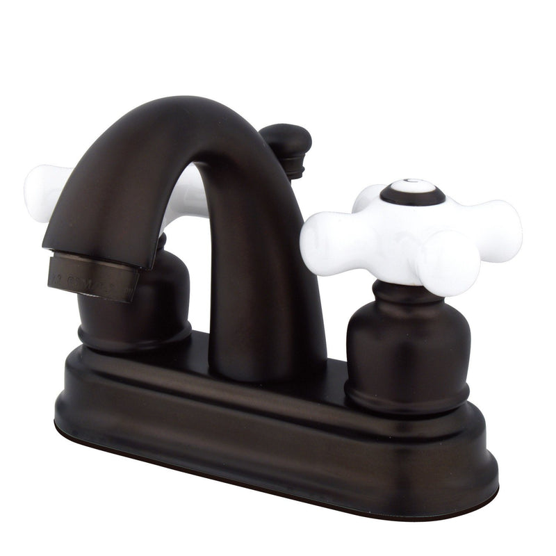 Restoration Double-Handle 3-Hole Deck Mount 4-Inch Centerset Bathroom Faucet with Pop-Up Drain