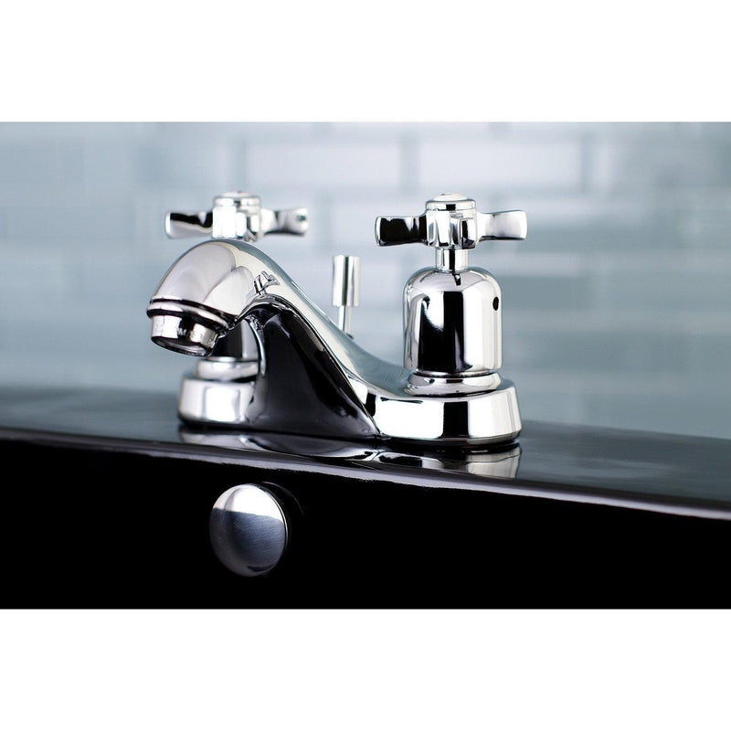 Millennium Double-Handle 3-Hole Deck Mount 4-Inch Centerset Bathroom Faucet with Pop-Up Drain