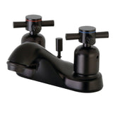 Concord Double-Handle 3-Hole Deck Mount 4-Inch Centerset Bathroom Faucet with Pop-Up Drain