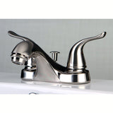 Yosemite Two-Handle 3-Hole Deck Mount 4" Centerset Bathroom Faucet with Plastic Pop-Up