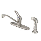 Wyndham Single-Handle 2-or-4 Hole Deck Mount 8" Centerset Kitchen Faucet with Side Sprayer