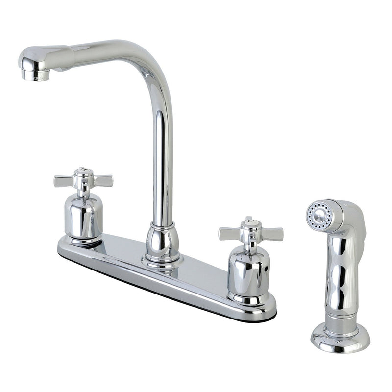 Millennium Two-Handle 4-Hole 8" Centerset Kitchen Faucet with Side Sprayer