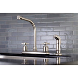 Millennium Two-Handle 4-Hole 8" Centerset Kitchen Faucet with Side Sprayer