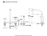 Concord Two-Handle 4-Hole Deck Mount 8" Centerset Kitchen Faucet with Side Sprayer