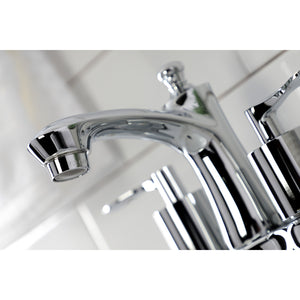 Serena Two-Handle 3-Hole Deck Mount 4" Centerset Bathroom Faucet with Retail Pop-Up
