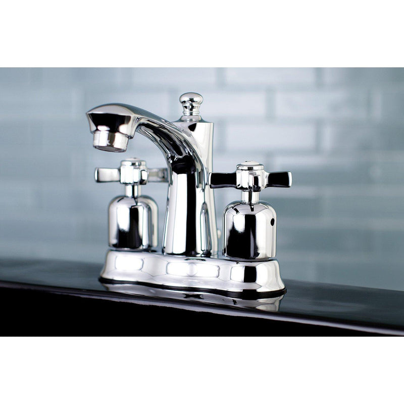 Millennium Double-Handle 3-Hole Deck Mount 4-Inch Centerset Bathroom Faucet with Pop-Up Drain