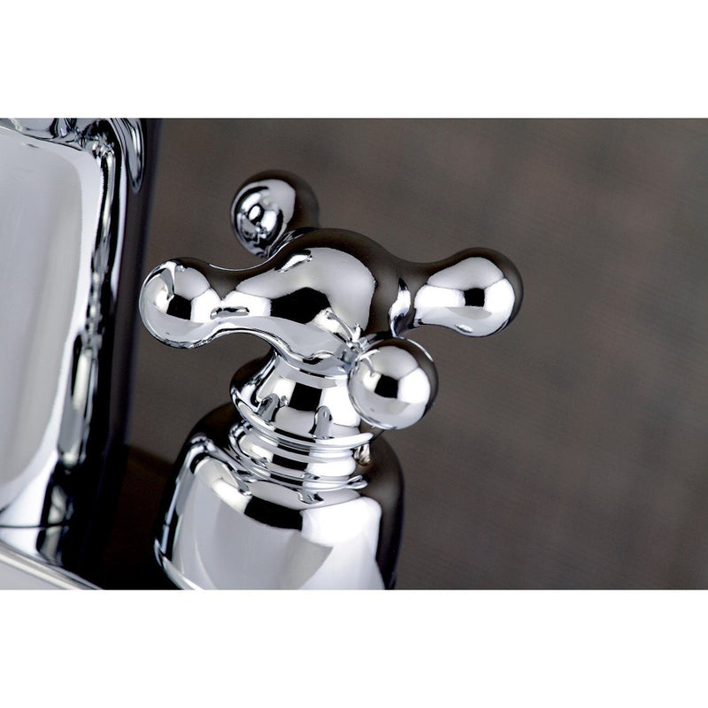 Victorian Double-Handle 3-Hole Deck Mount 4-Inch Centerset Bathroom Faucet with Pop-Up Drain