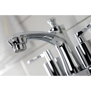 Serena Two-Handle 3-Hole Deck Mount 4" Centerset Bathroom Faucet with Retail Pop-Up