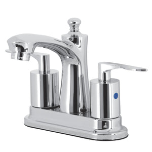 Serena Two-Handle 3-Hole Deck Mount 4" Centerset Bathroom Faucet with Retail Pop-Up