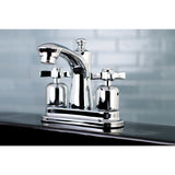 Millennium Two-Handle 3-Hole Deck Mount 4" Centerset Bathroom Faucet with Plastic Pop-Up